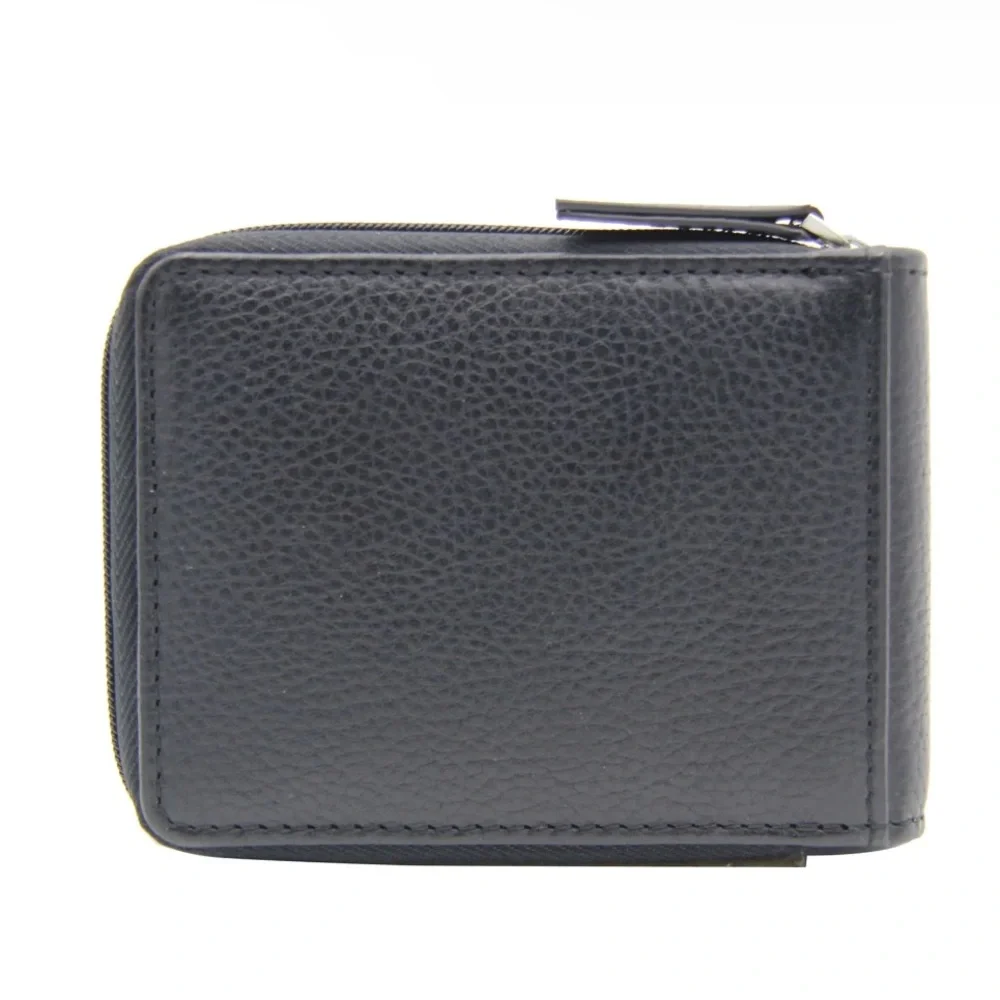 George Men's Wallet Genuine Leather Credit Card Holder RFID Blocking Zip Around.